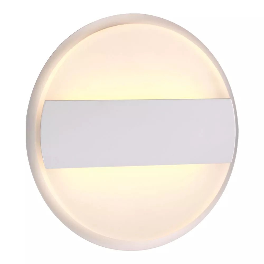 Arandela de Parede LED Redondo Ø15x4cm Metal e Acrílico Branco