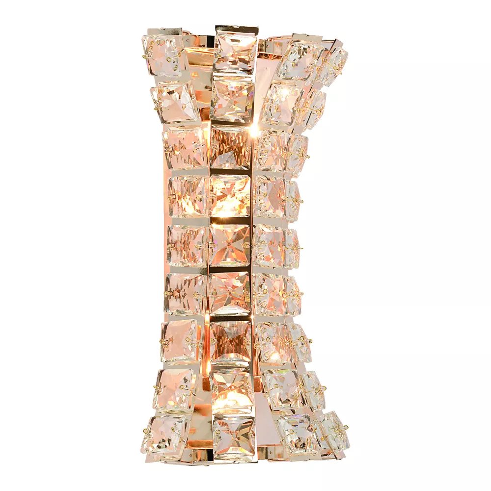 Arandela de Parede 32x18cm Metal e Cristal Dourado
