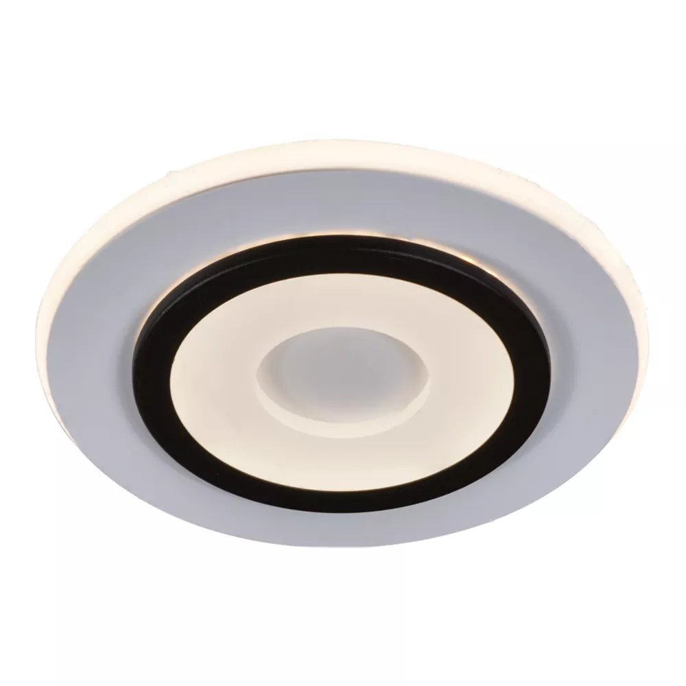Plafon de Sobrepor LED Redondo Ø24cm Metal e Acrílico Branco e Preto