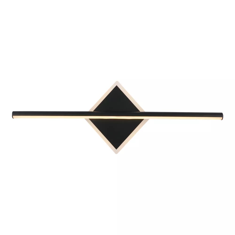 Arandela de Parede LED 10x60x5,5cm Metal e Silicone Preto