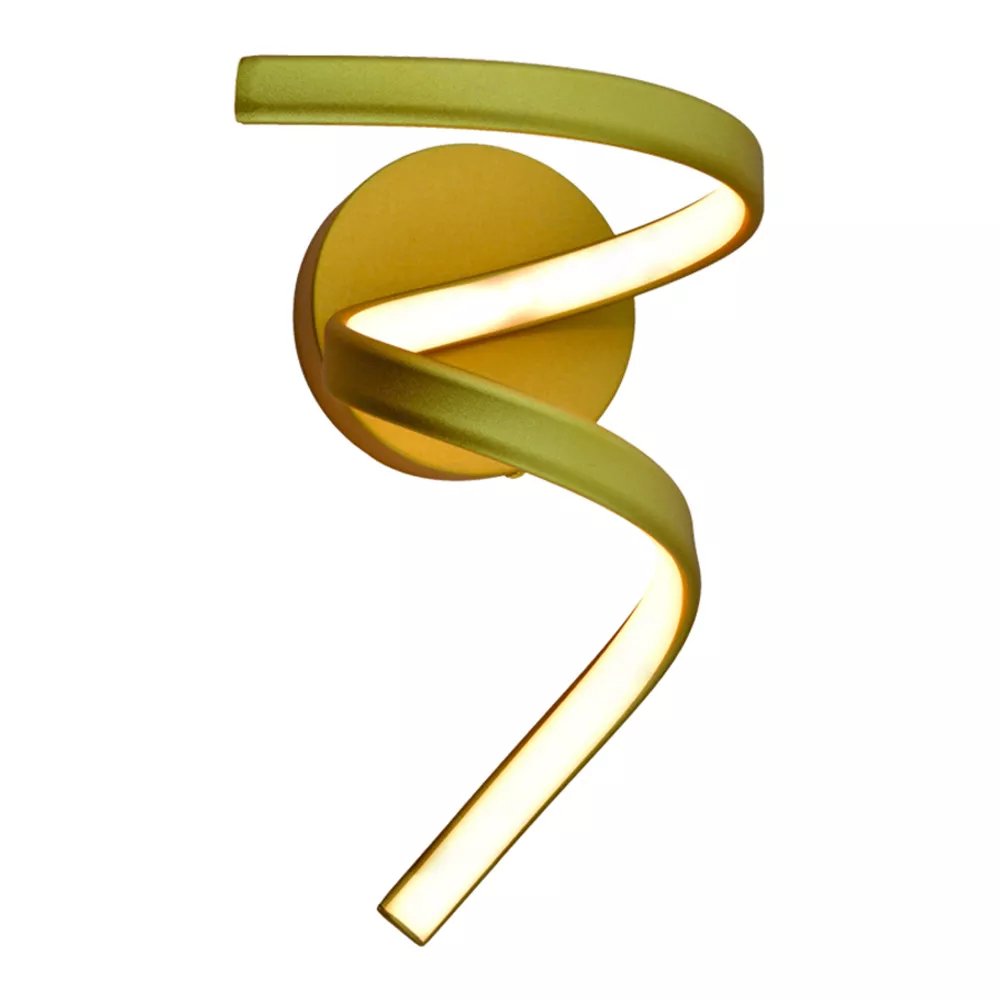 Arandela de Parede LED 16x25x25cm Metal e Silicone Dourado