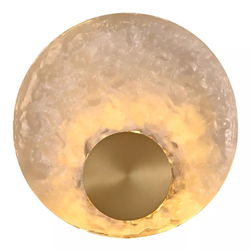 Arandela de Parede LED Redondo Ø20cm Metal e Cristal Bronze e Transparente