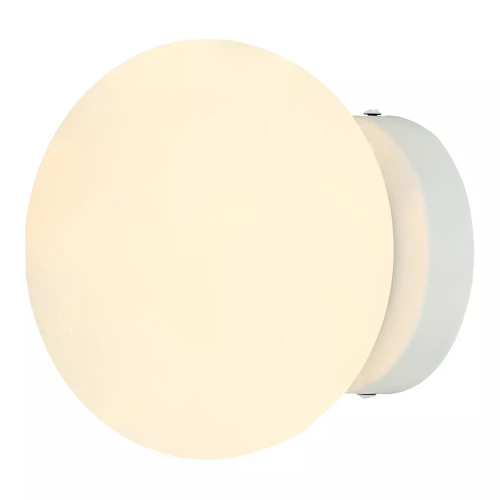 Arandela de Parede Redondo Ø33x25cm Metal e Vidro Branco e Fosco