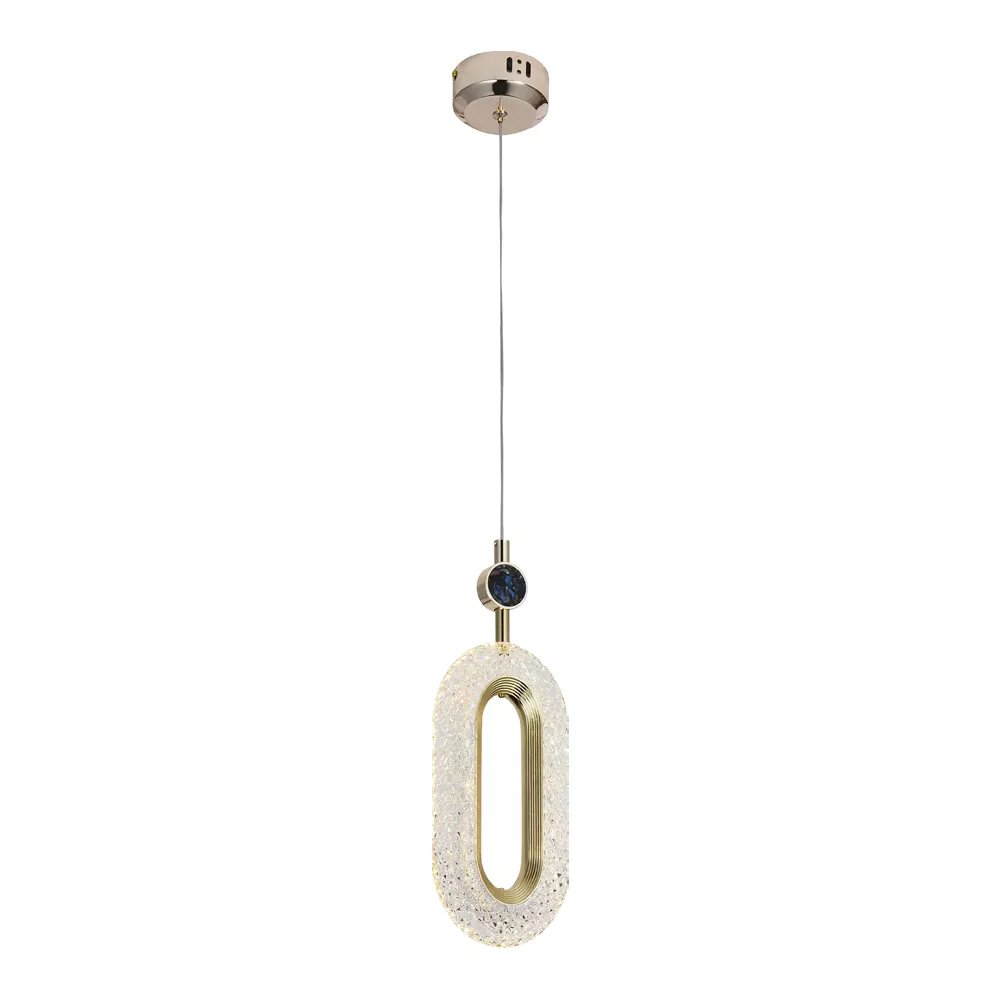 Pendente LED 44x17cm Metal e Acrílico Dourado