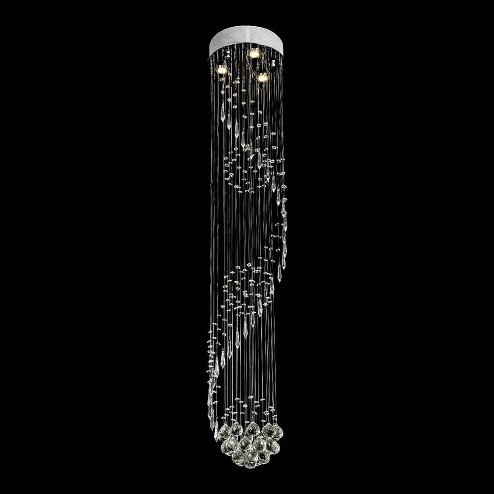 Plafon de Sobrepor LED Ø30cm Metal e Cristal Cromado