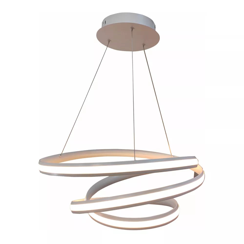 Pendente LED Ø50x27cm Metal e Silicone Branco