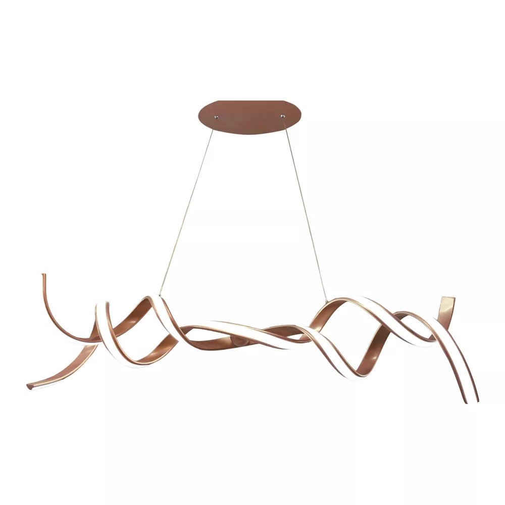 Pendente LED 100x22cm Metal e Silicone Marrom