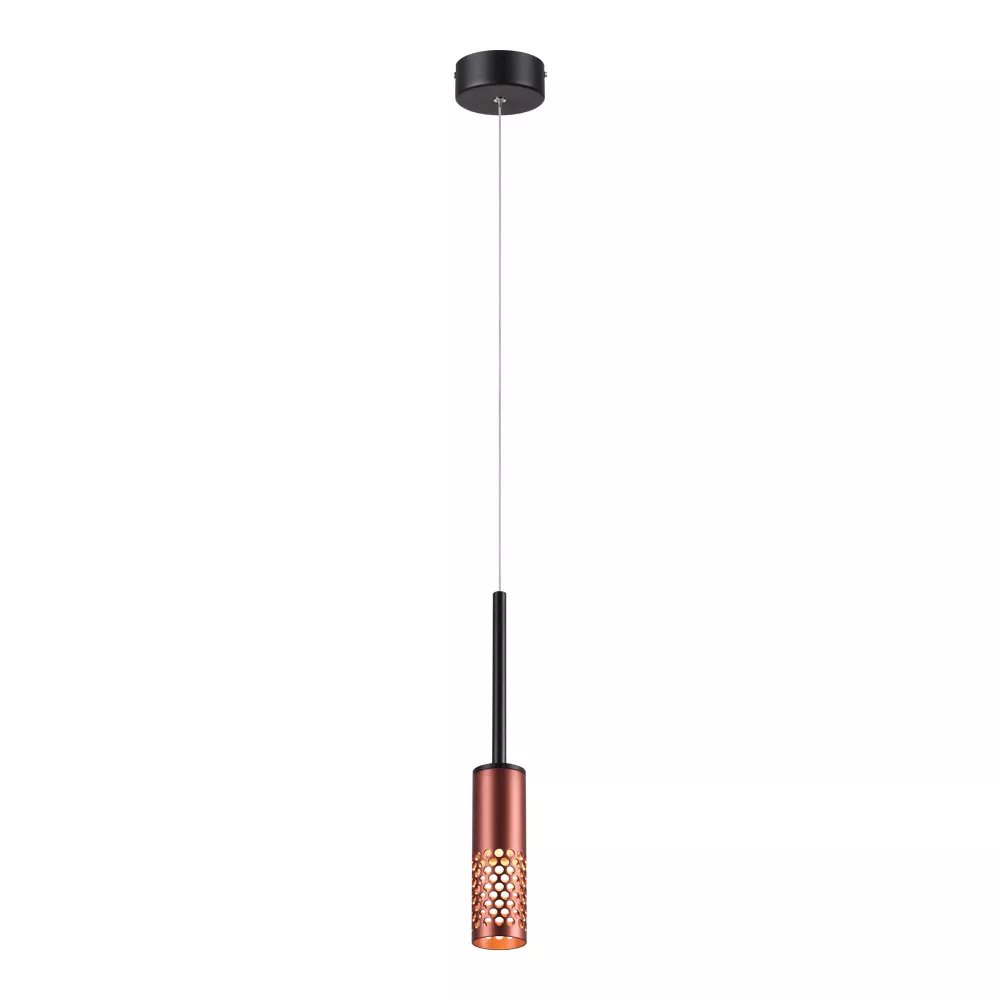 Pendente LED Ø5x19cm Metal e Acrílico Marrom