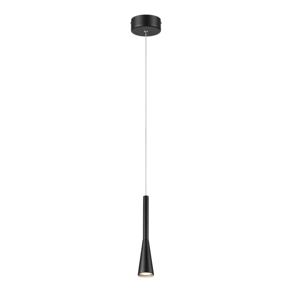 Pendente LED Ø5x28cm Metal e Acrílico Preto