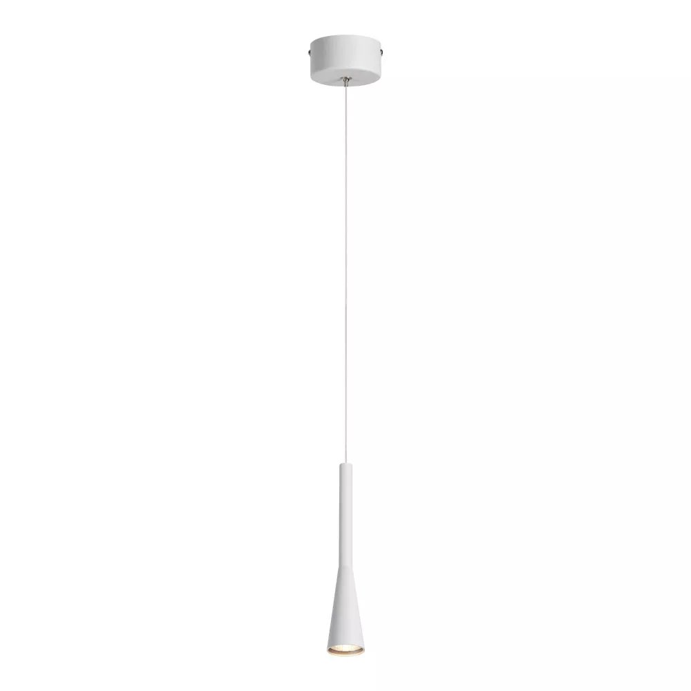 Pendente LED Ø5x28cm Metal e Acrílico Branco
