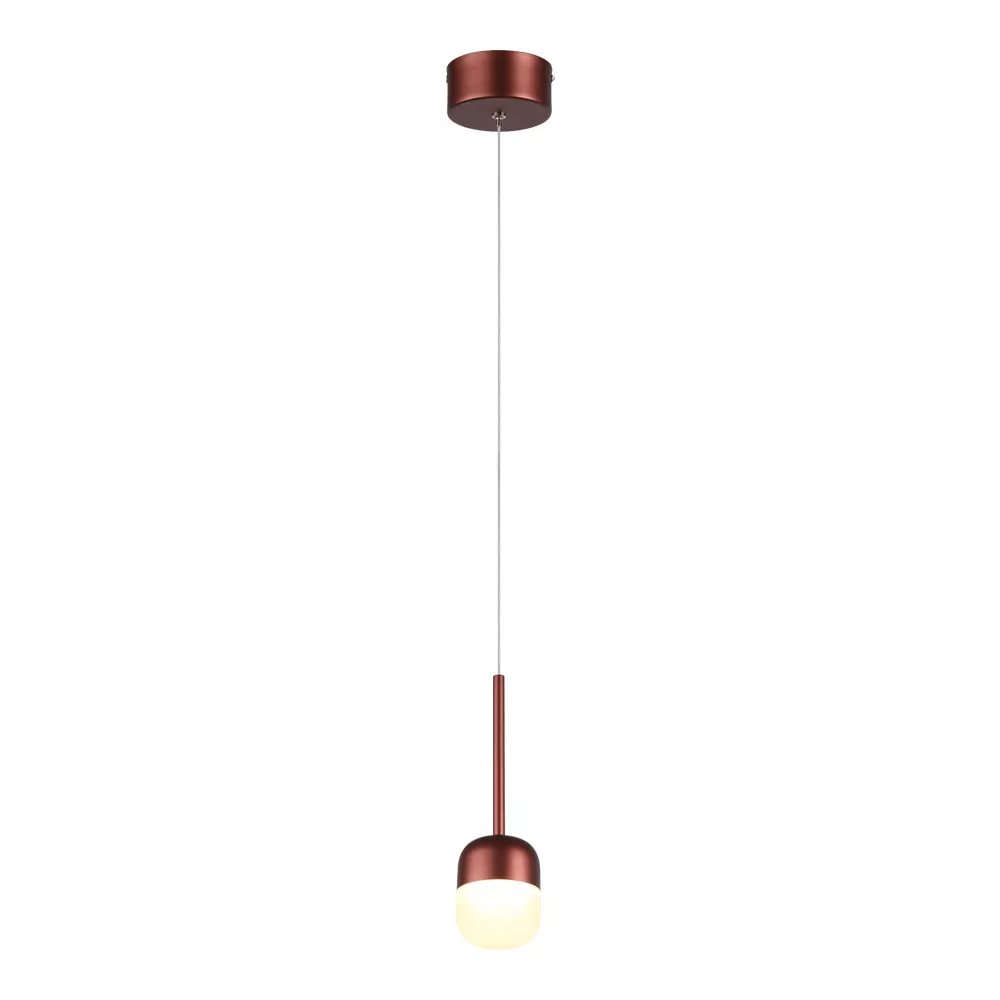 Pendente LED Ø8x14cm Metal e Acrílico Marrom