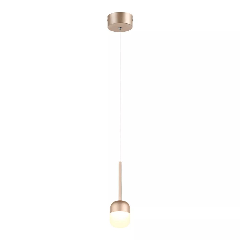 Pendente LED Ø8x14cm Metal e Acrílico Dourado