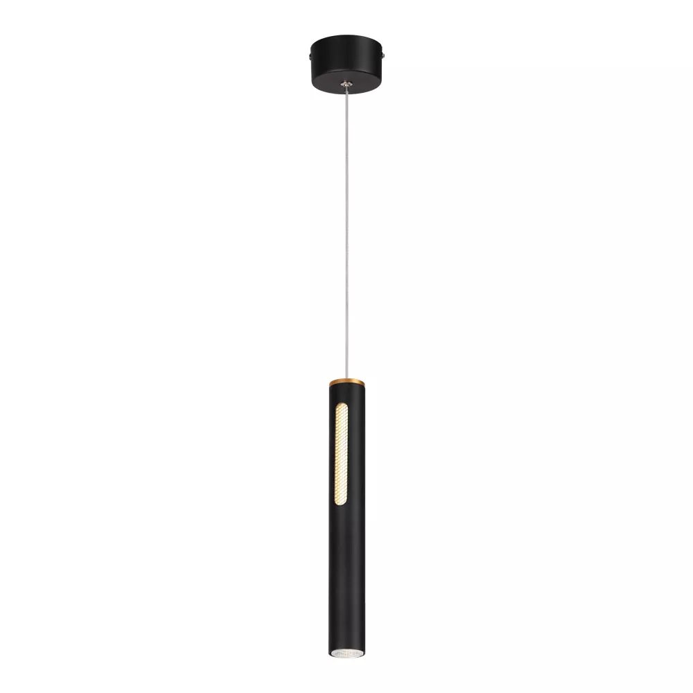 Pendente LED Ø4x32,5cm Metal e Acrílico Preto
