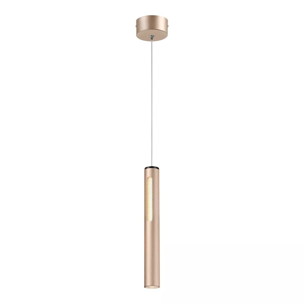 Pendente LED Ø4x32,5cm Metal e Acrílico Dourado