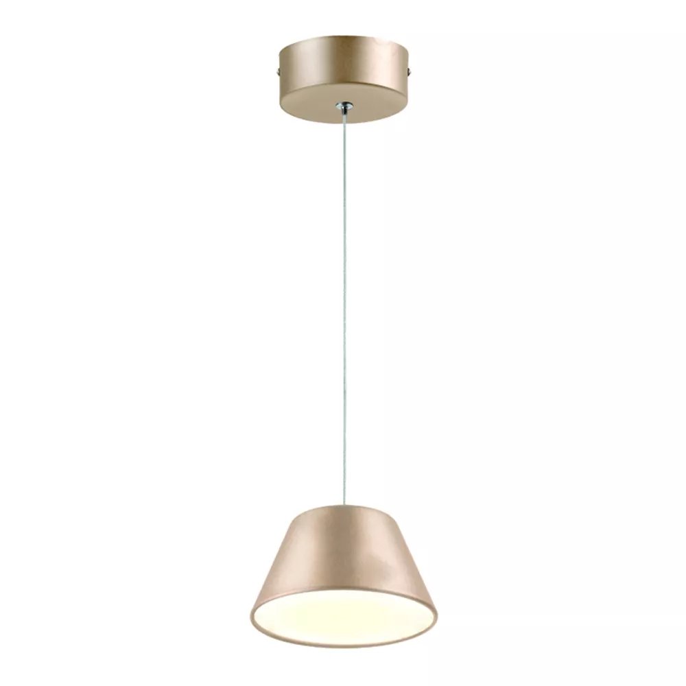 Pendente LED Ø16x10cm Metal e Acrílico Dourado