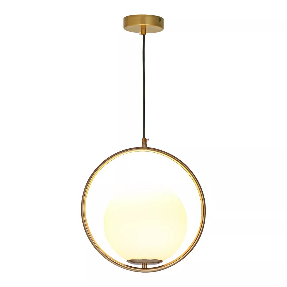 Pendente 35cm Metal e Vidro Bronze e Fosco