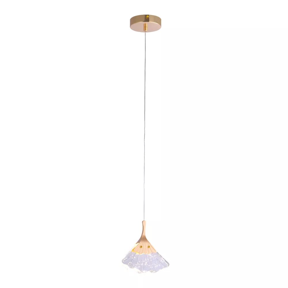 Pendente LED 18cm Metal e Cristal Dourado