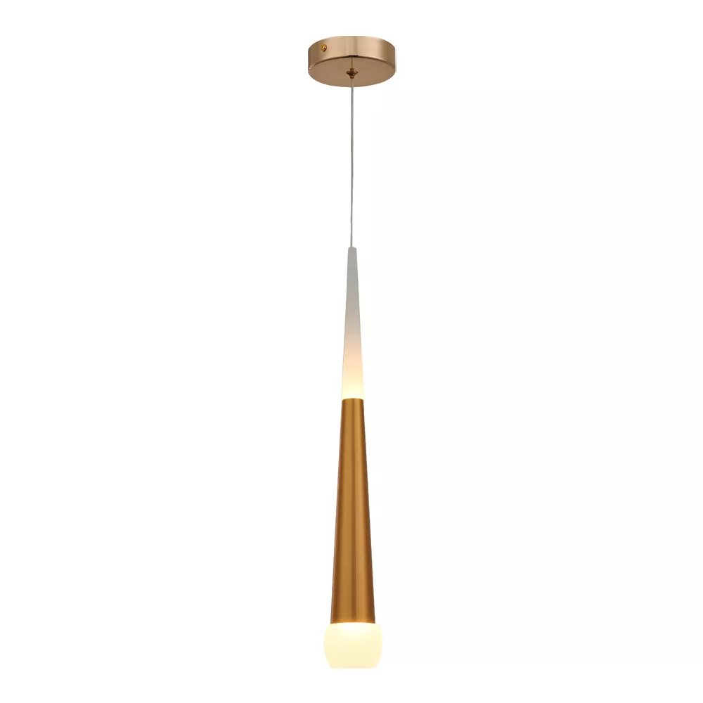Pendente LED Ø5,5x43cm Metal e Acrílico Dourado