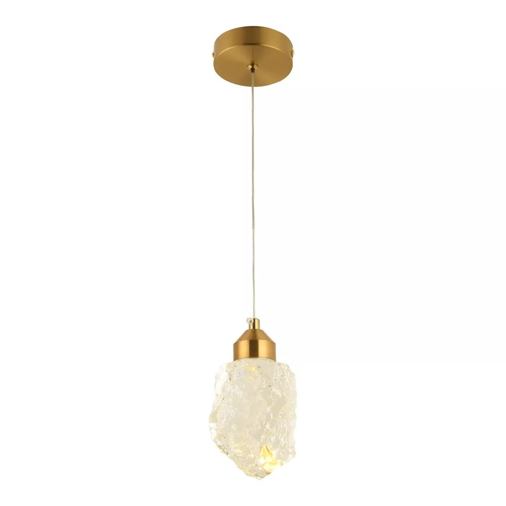 Pendente LED Ø10x17cm Metal e Cristal Bronze