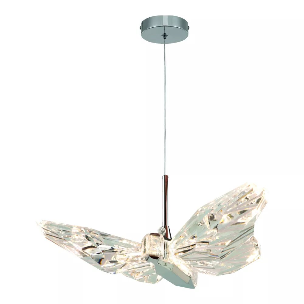 Pendente LED 20x14cm Metal e Cristal Cromado