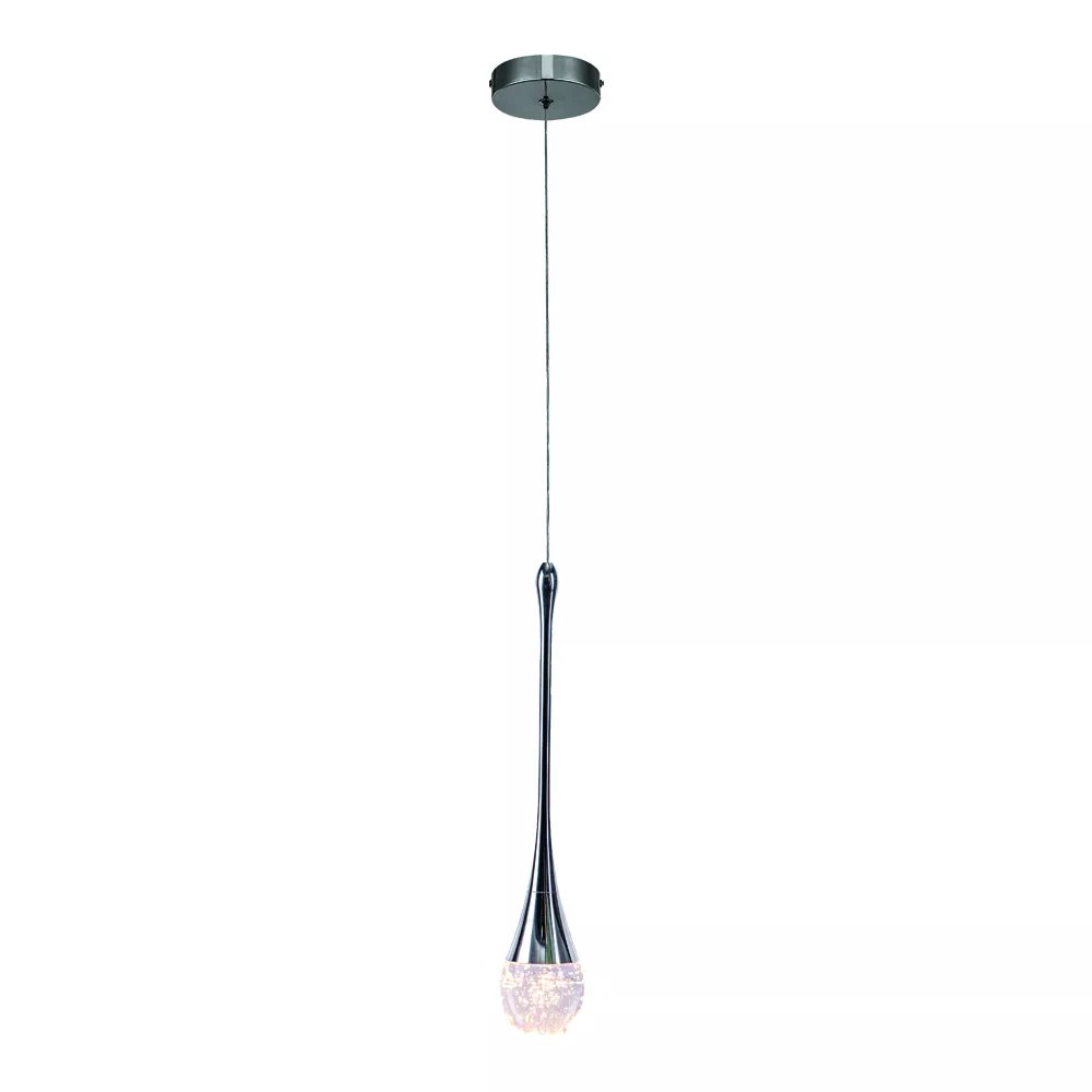 Pendente LED Ø7cm Metal e Cristal Cromado