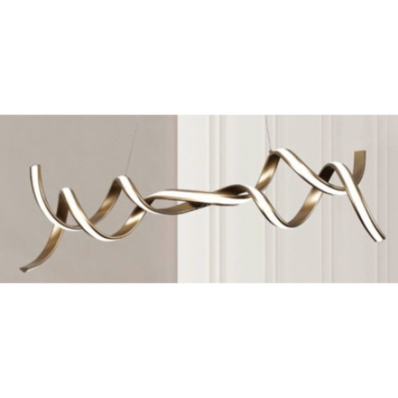 Pendente LED 100x22cm Metal e Silicone Dourado e Fosco