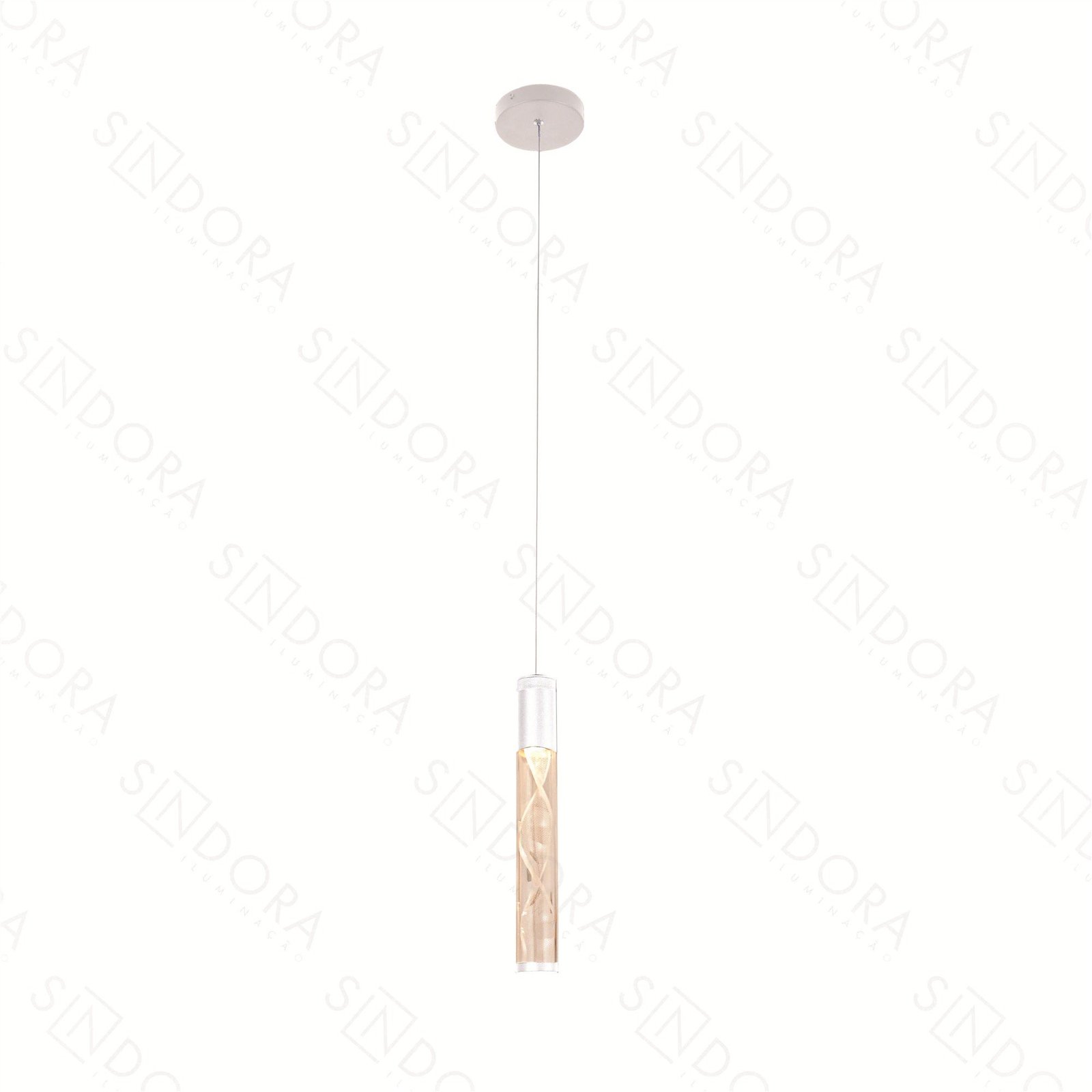 Pendente LED (A) 35cm x (D) 5cm Metal e Acrílico Branco