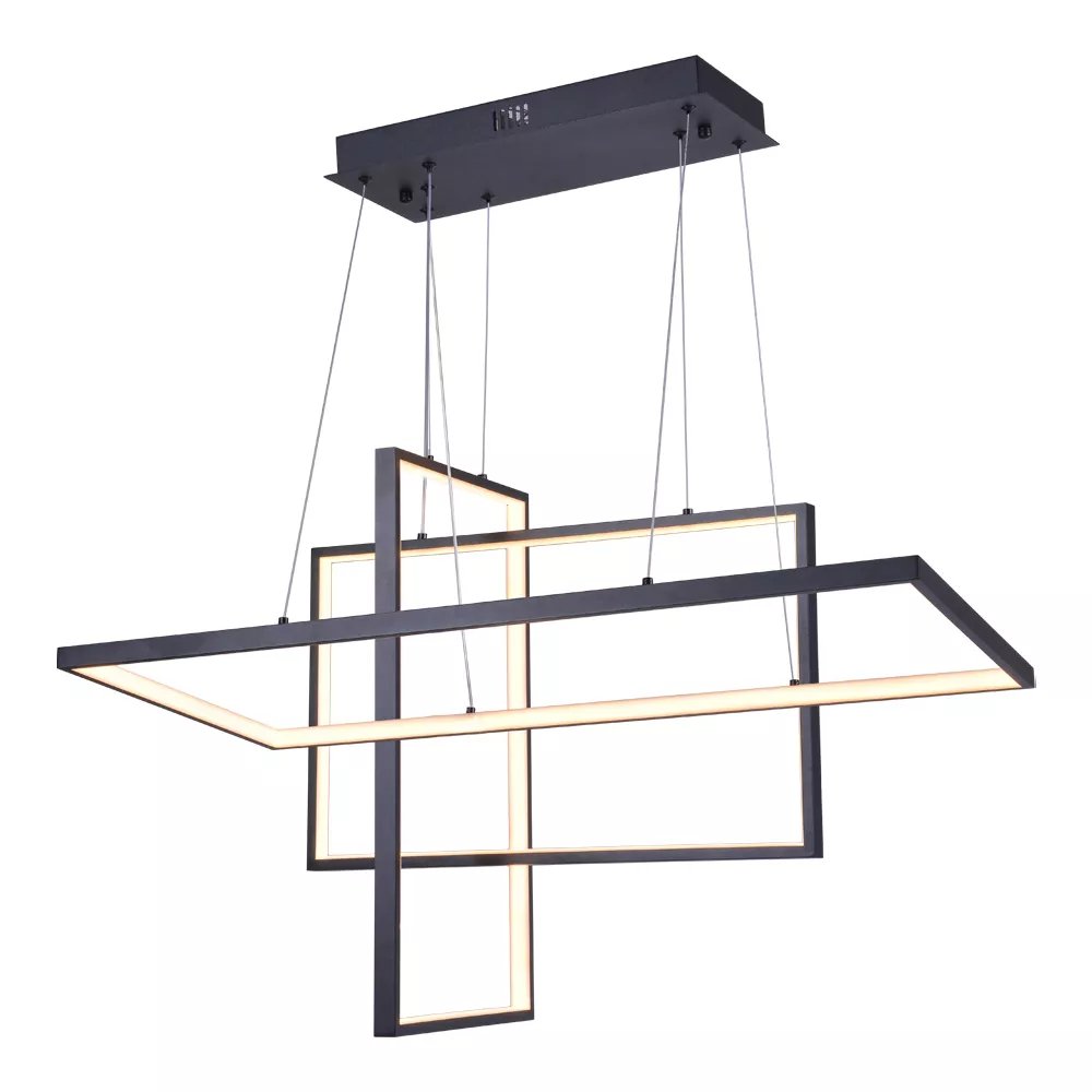 Pendente LED 50x80cm Alumínio e Silicone Preto