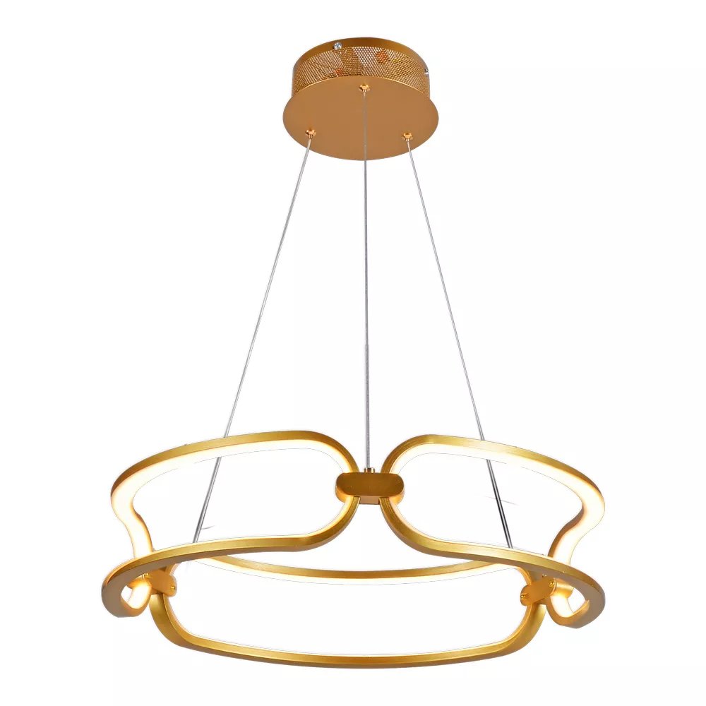 Pendente LED Ø45x12cm Metal e Silicone Dourado