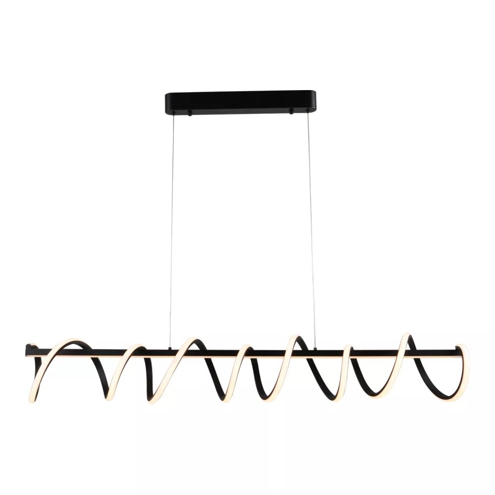 Pendente LED 18x120x18cm Metal e Silicone Preto