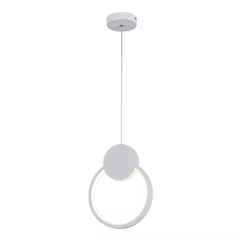 Pendente LED Redondo Ø20x26cm Metal e Silicone Branco