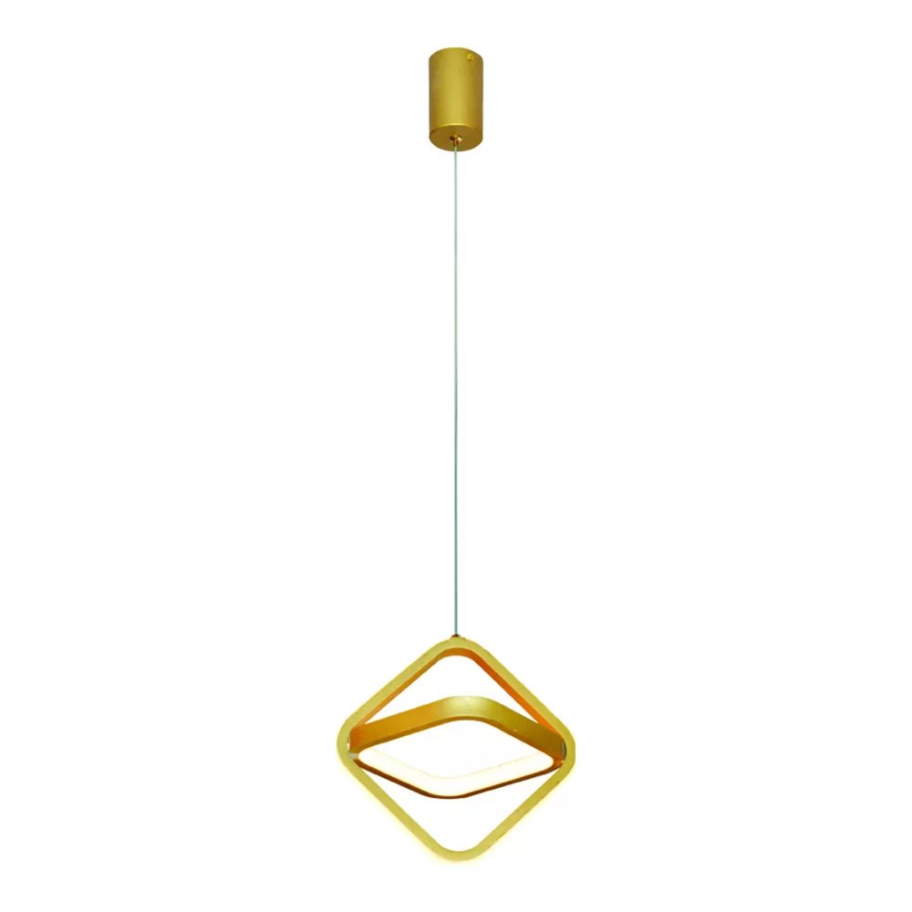 Pendente LED Ø22cm Metal e Silicone Dourado