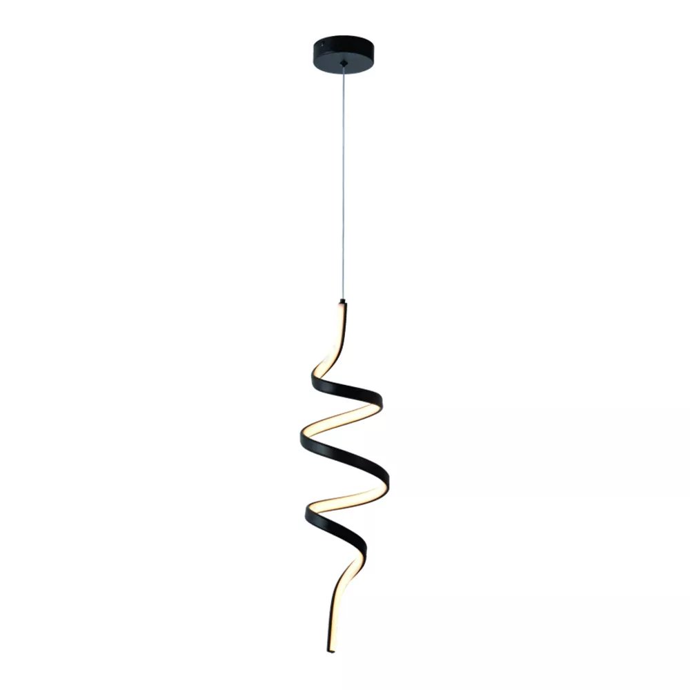 Pendente LED Ø16x55cm Metal e Silicone Preto
