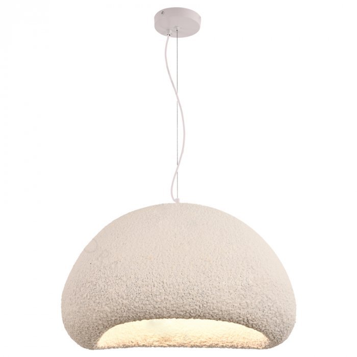Pendente Ø50x30cm Metal e Resina Branco