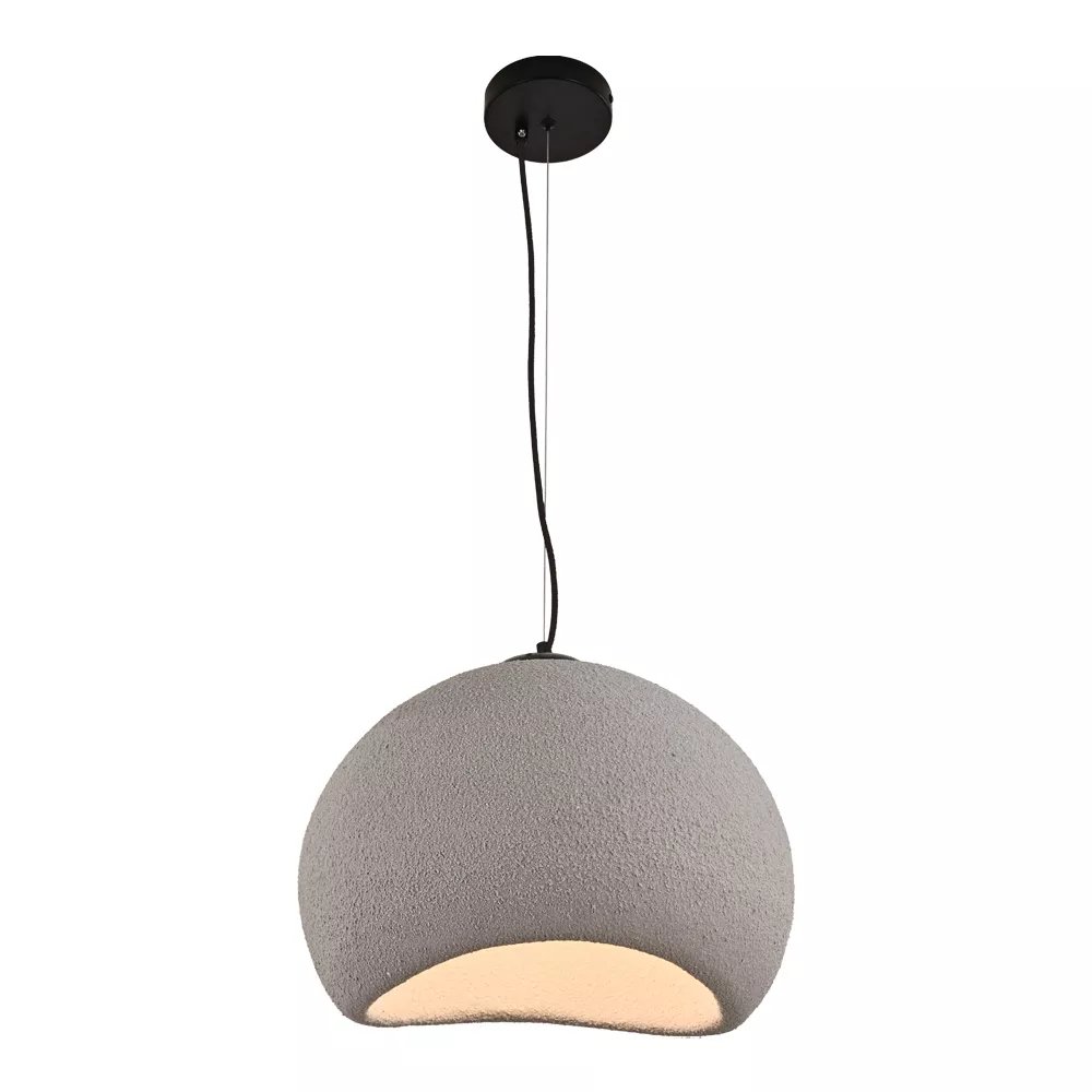 Pendente Ø30cm Metal e Resina Cinza