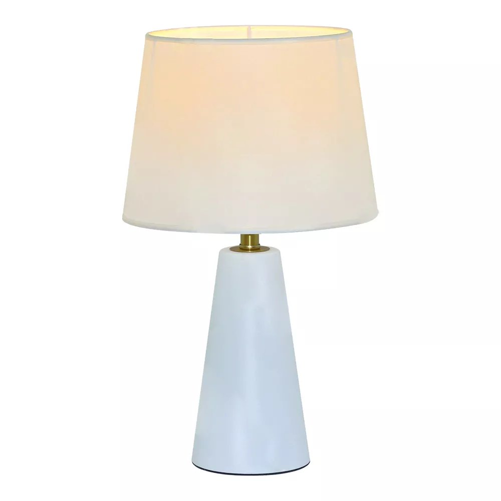 Abajur 43xØ25cm Metal e Linho Branco