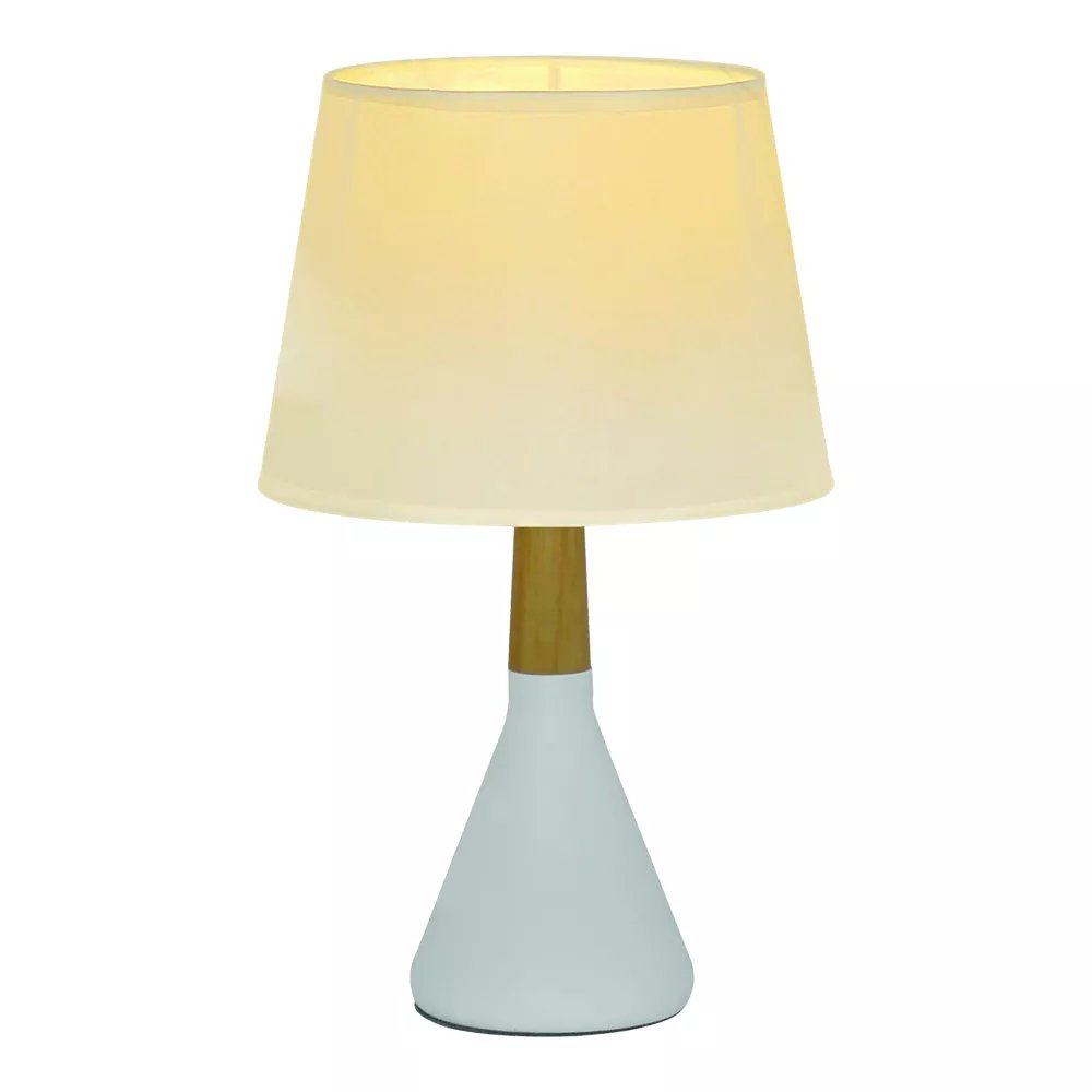 Abajur 34xØ20cm Metal e Linho Branco