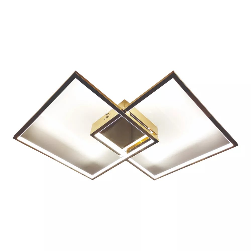 Plafon de Sobrepor LED 60x60cm Inox e Silicone Champanhe