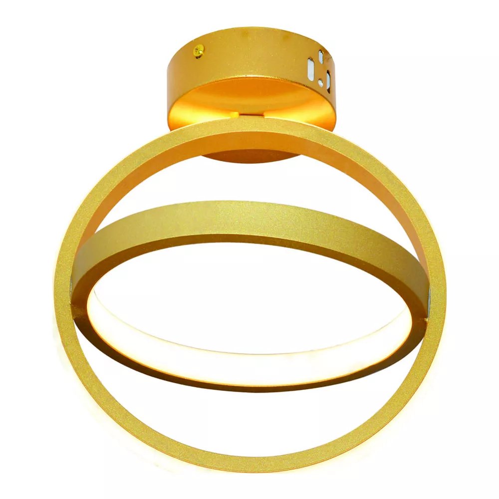 Plafon de Sobrepor LED Redondo Ø22x25cm Alumínio e Silicone Dourado