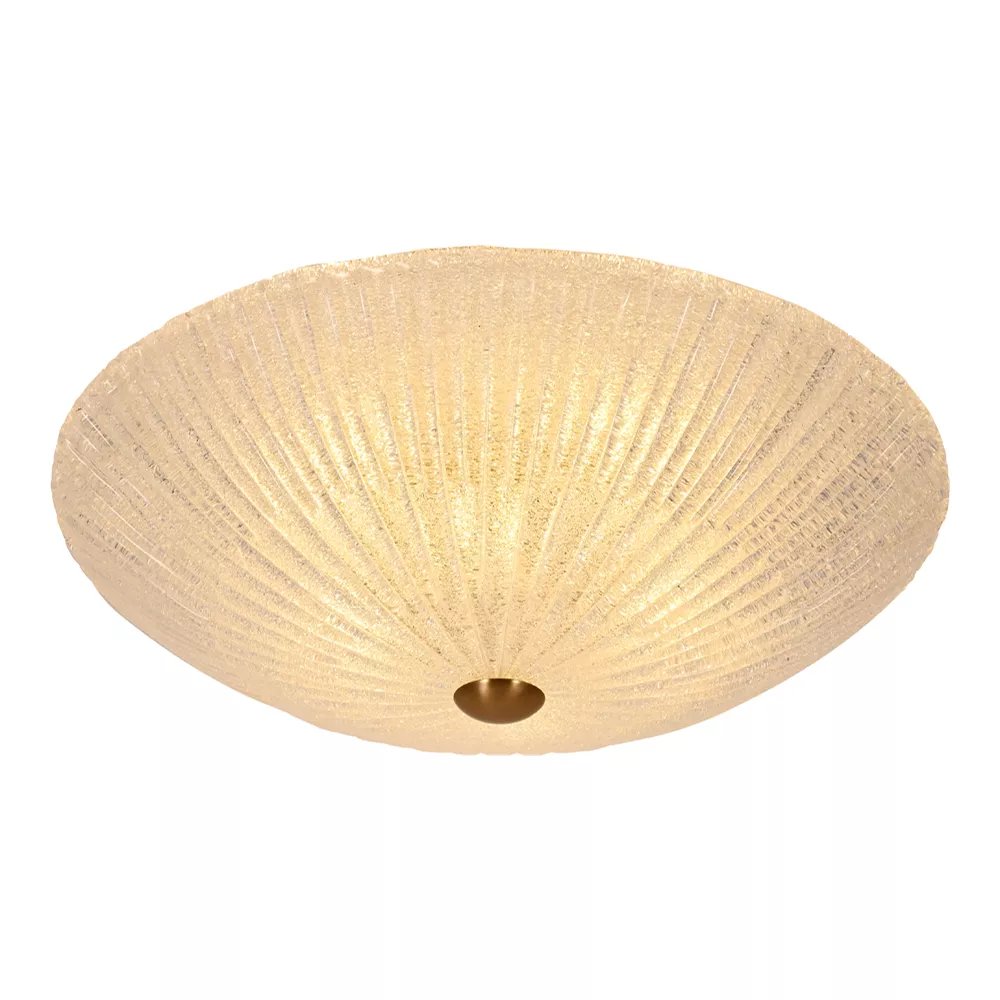 Plafon de Sobrepor Redondo Ø60cm Metal e Vidro Bronze
