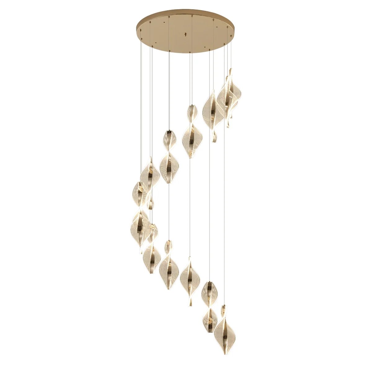 PENDENTE LEAF H13 3000K 72W DOURADO
