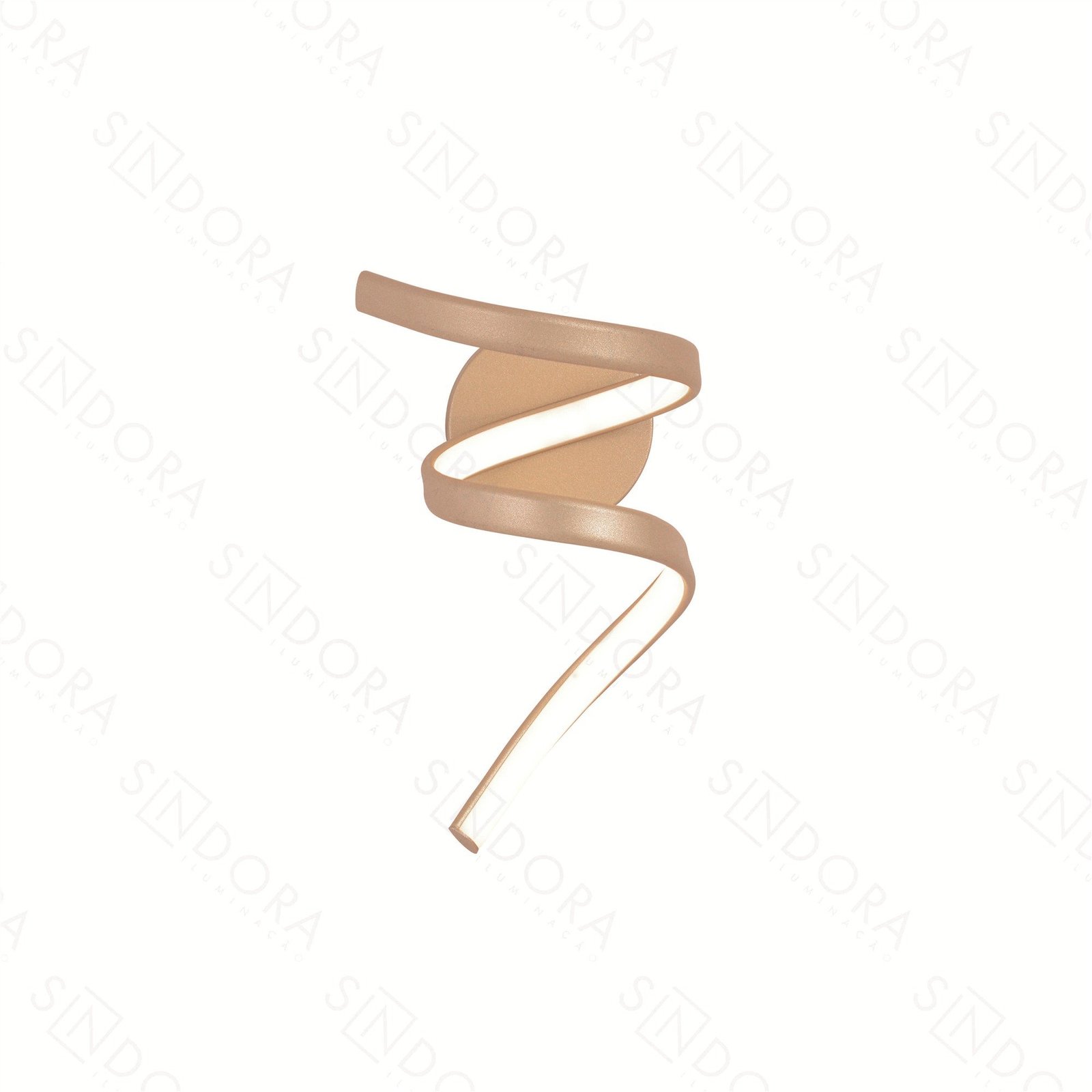 Arandela de Parede LED (A) 23cm x (D) 16cm Metal e Silicone Dourado