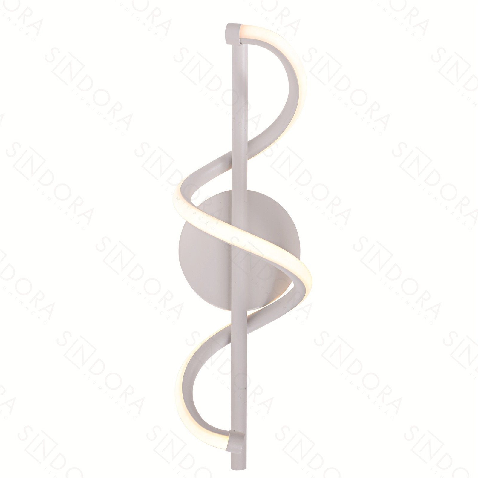 Arandela de Parede LED (A) 40cm x (D) 12cm Metal e Silicone Branco