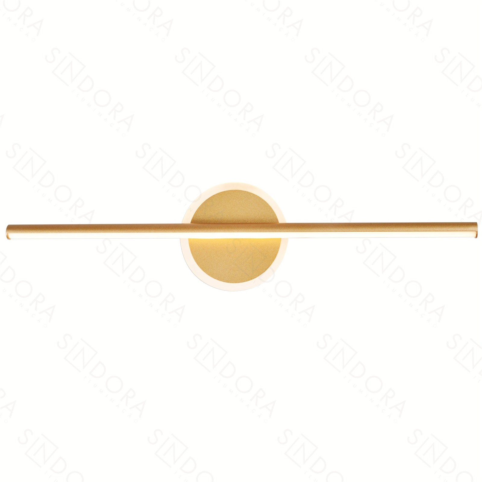 Arandela de Parede LED 60cm Metal e Silicone Dourado