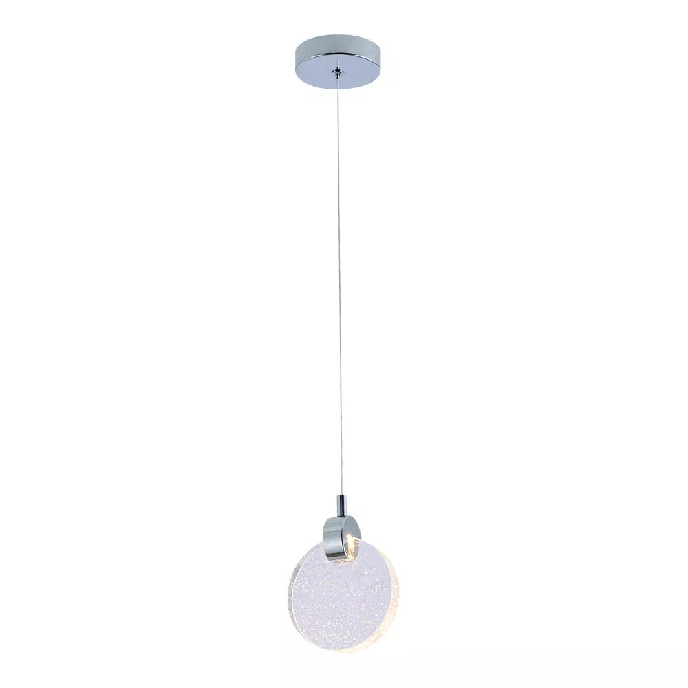 Pendente LED Ø13cm Metal e Cristal Cromado