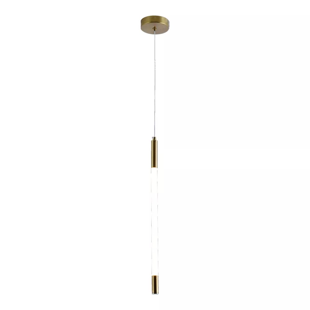 Pendente LED Cilíndrico Ø2cm Metal e Acrílico Bronze