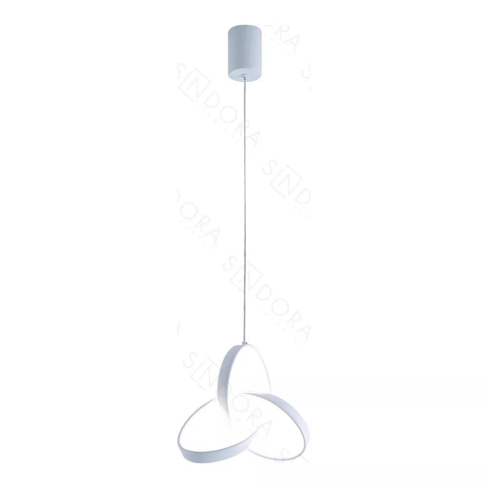 Pendente LED Redondo Ø20cm Metal e Silicone Branco