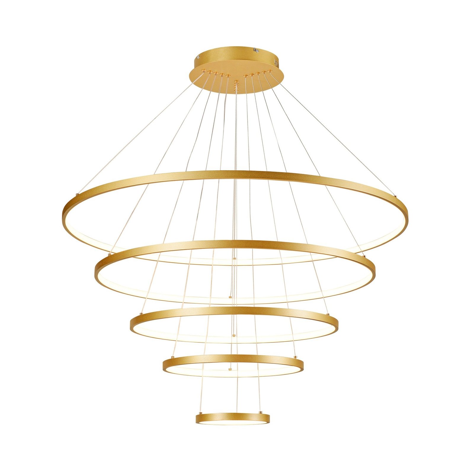 Pendente LED 100cm Alumínio e Silicone Dourado