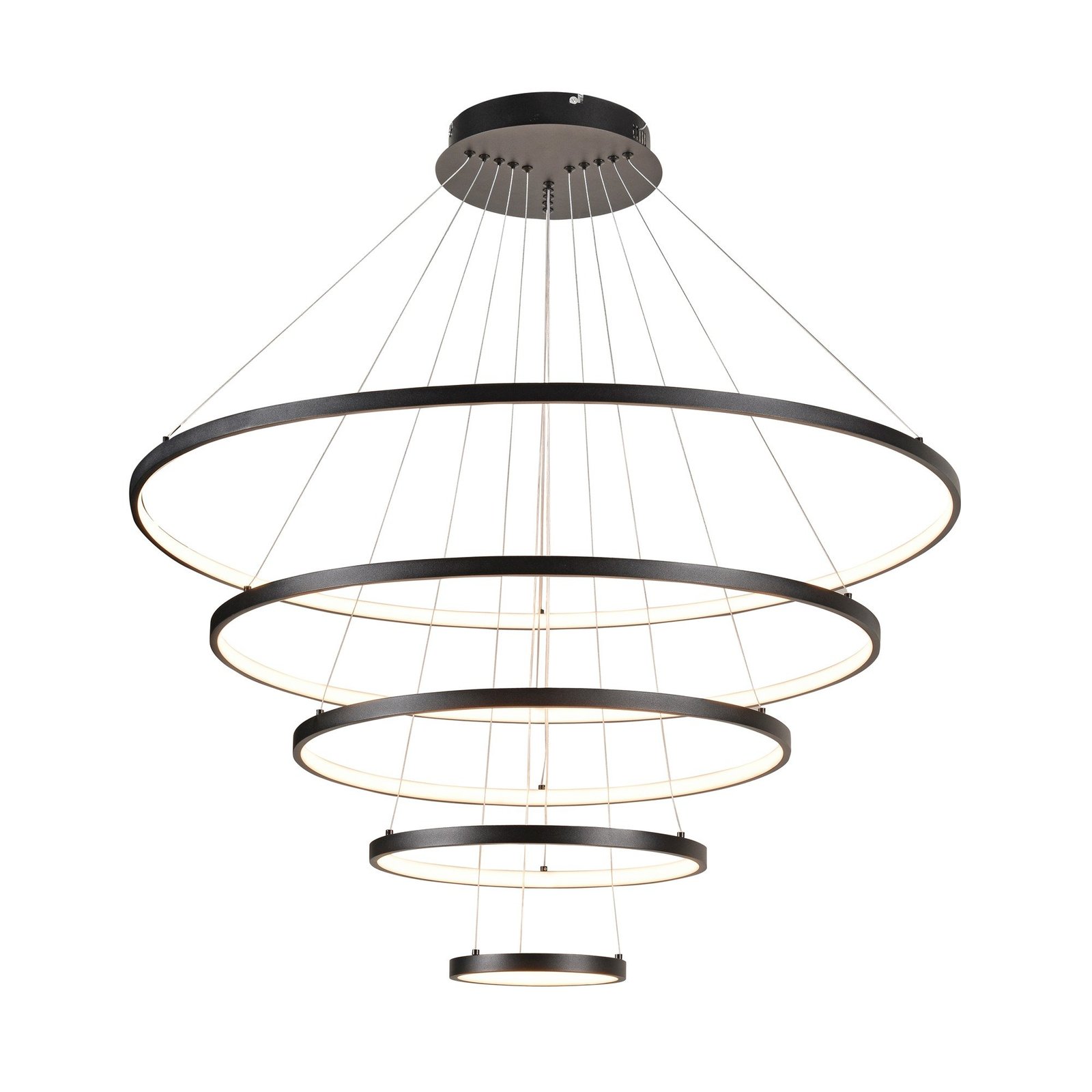 Pendente LED 100cm Alumínio e Silicone Preto