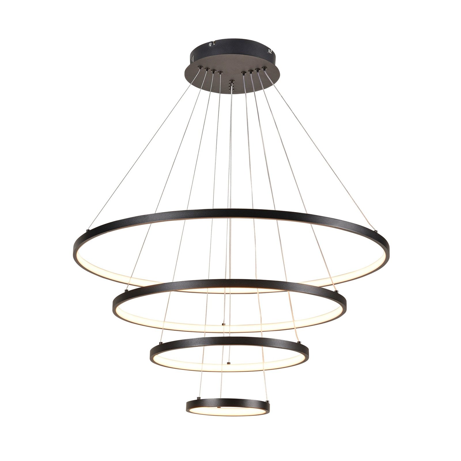 Pendente LED 80cm Alumínio e Silicone Preto